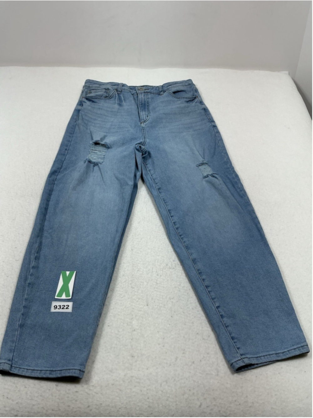 Womans Excellent Inc Blue Jeans Distressed 14/32 Baggy Stretchy
